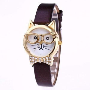 Cat with Glasses Ladies Watch
