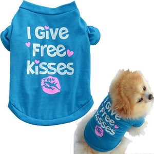 'I Give Free Kisses' Dog Blue Clothing