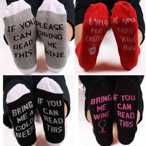 If You Can Read This Bring Me Wine Socks