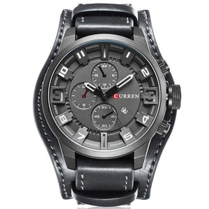 Leather Band Sports Watch