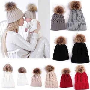 Mom and Baby Knitting Keep Warm Hat