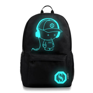 Anti Theft School Backpack with Luminous Animation and USB Charging