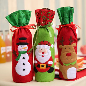 Santa Claus Wine Bottle Bags Christmas Decoration