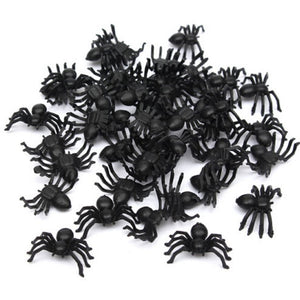 50 Piece Black Spider Halloween Decoration
