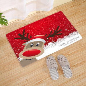 Christmas Door Mat Santa Claus Flannel Carpet Decorations