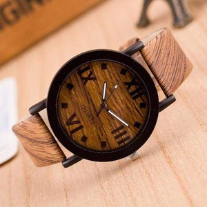 Wood Leather Wristwatch